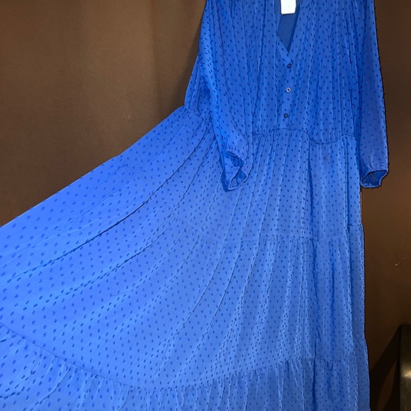 NWT Torrid Pleated Blue Flowy Dress - Picture 7 of 7